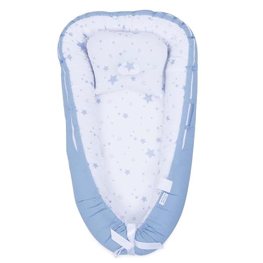 Haus and Kinder Baby Sleeping Bag | Cotton Bedding Set for Infants and New Born Baby | Carry Nest and Portable Bassinet for 0-24 Months | Sleeping Pod Bed (Go Little Rockstar)
