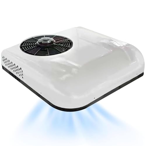 Aire acondicionado de techo para autocaravana, unidad de CC, 12 V/24 V, 8 horas de autonomía sin ductos, solo refrigeración, para coche, autocaravana, camión, caravana, -12 V