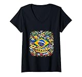 T-shirt Brasil Love Femme Brasilia Brésil Brésil T-Shirt avec Col en V