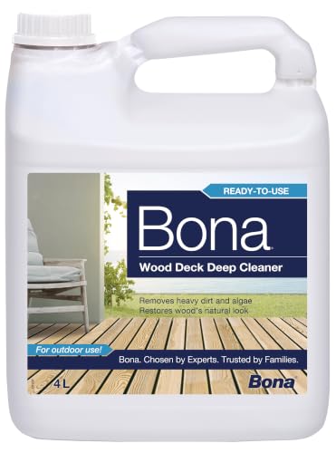 Bona Limpiador Profundo para tarimas elimina algas y restaura la madera exterior.