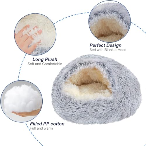 SHJOEE Flauschig Hundebett Muschelform Katzenbett Warm Tierbett Haustierbett Waschbar Hundesofa Katzensofa Plüsch Hundekorb Katzenkorb Weich Hundekissen Katzenkissen Gemütlich Hunde Katzen Schlafplatz