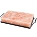 Zenware 10" x 6" x 2" Natural Himalayan Block Cooking Salt Plate & Holder Set - Black
