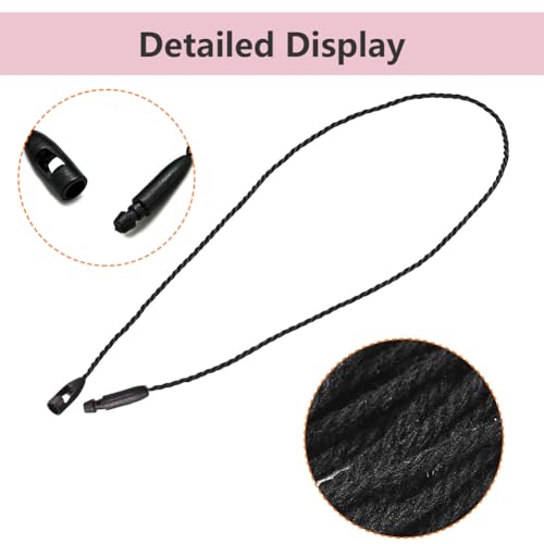 Hängeetiketten Etiketten Schnur, Sicherheitsfäden für Etiketten, Kleidung Tag Seil, Preis Hängeetiketten String, Hängeetiketten Verschlüsse mit Schnappverschluss, Schnur für Hängeetiketten, 200 Stück