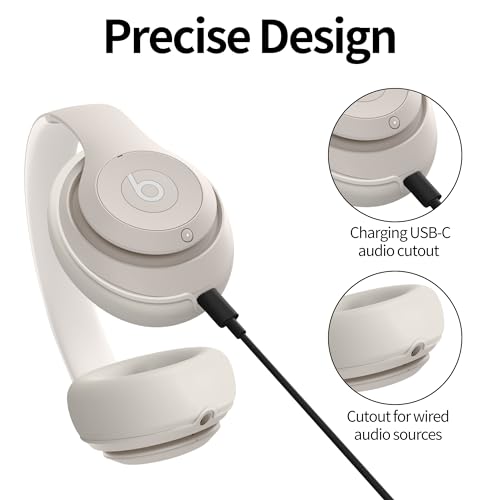 Funda de silicona compatible con Beats Studio Pro, protector lavable y antiarañazos para almohadillas y diadema, color durazno miniatura 4