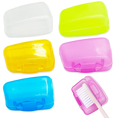 REBECASKYENS Lot de 5 étuis de protection pour brosse à dents - Étui de protection pour brosse à dents portable - Convient pour les voyages, la famille, 5...