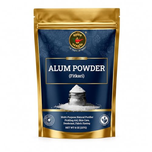 Spice Magic White Alum Powder 8oz (227g) | 100% Pure Natural Potassium Alum Powder (Fitkari/Phitkari) Alumbre en Polvo for Odor Control, Aftershave, Minor Cuts, Pickling & Skin Care