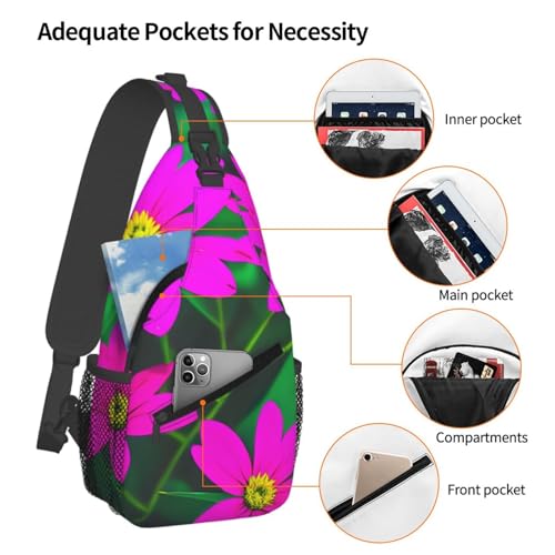 Flower Leaves Purple Red Flower 1 Stylish Men'S Messenger Bag - Durable Polyester, Huge Capacity & Adjustable Strap4
