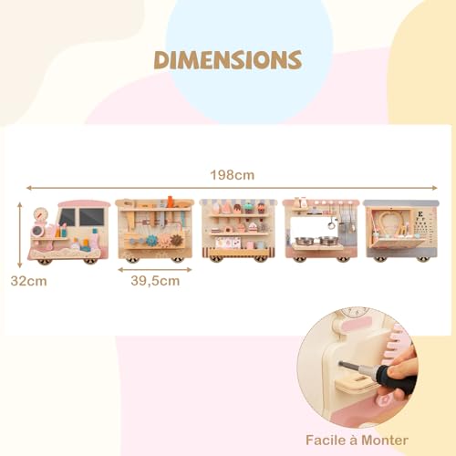 Planche tableau activité murale Montessori bébé et enfant en bois - 5