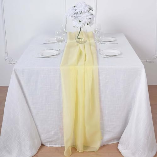 Efavormart 6FT Yellow Premium Chiffon Table Runner for Party Dining Banquet Events Restaurant Kitchen Home and Multi-Use