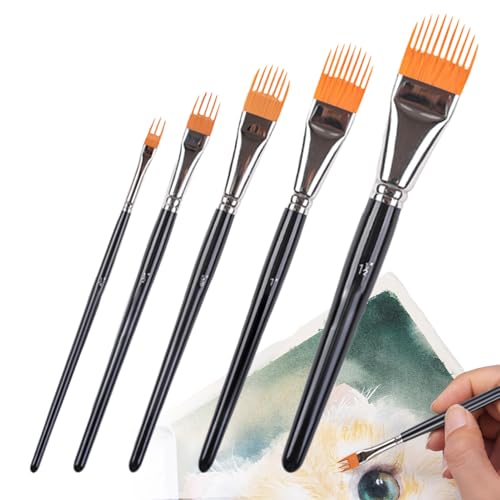 Pinceles de acuarela – Juego de 5 pinceles de pintura de peine, kit de pintura, herramienta de pintura para niños, accesorio artístico de acuarela para proyectos creativos, suministros de arte para