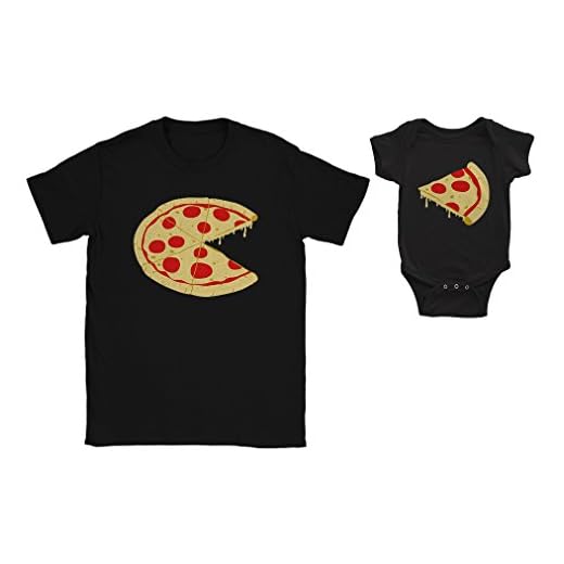 Pizzabaj och pizza skiva t-shirt och onesie, pappa baby växer, far son matchande kläder