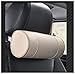 Oreiller Headres d'appuie-tête de siège auto en cuir véritable Sécurité automatique Cylindrique Cylindrique Noir CouvetTous Coussin Memory Head Protector Oreiller Ergonomique Cervical ( Size : Beige )