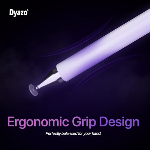 Dyazo Aluminum Super Light Weight Capacitive Stylus Pen for Touch Screen Devices with Fine Point Disc Compatible with All iOS and Smart Android Phone & Tablets Non Magnetic (White) - Image 2