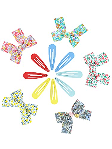 Combo of 13 pcs Printed Bow Hair Clips