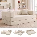 Vipbear Sofá Cama de Suelo 200cm,Blanco