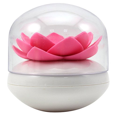 iLory Pink Lotus Shape Cotton Swab Holder Cotton Bud Toothpicks Storage Organizer Case Box for Bathroom