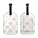 Bunny Cuddles On Pink Hearts Luggage Tag with Privacy Protection,Travel Luggage Identifier,Fashionable Travel Accessory