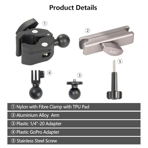 Image of HSU Magic Arm Clamp Double Ball Head Adapter 360 Handlebar Mount