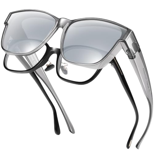 Image of Polarized Sunglasses Fit Over Glasses for Women Men, Oversized Square Sun Glasses UV400 Protection