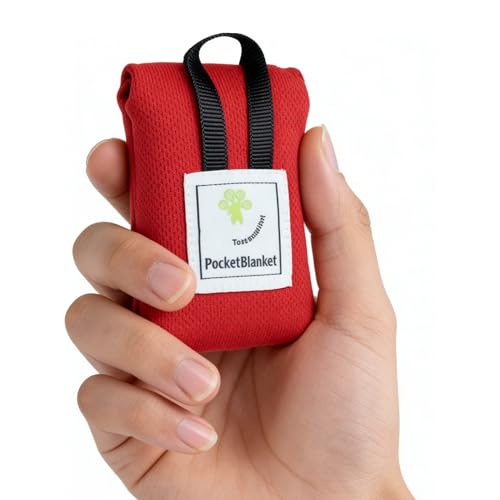 Grosion Mini Pocket Picnic Blanket,Waterproof Small Picnic Blanket,Mini and Foldable Beach Mats 70 * 110 cm,Lightweight Camping Blanket for Outdoor Activities,Hiking,Camping Accessories(Red)
