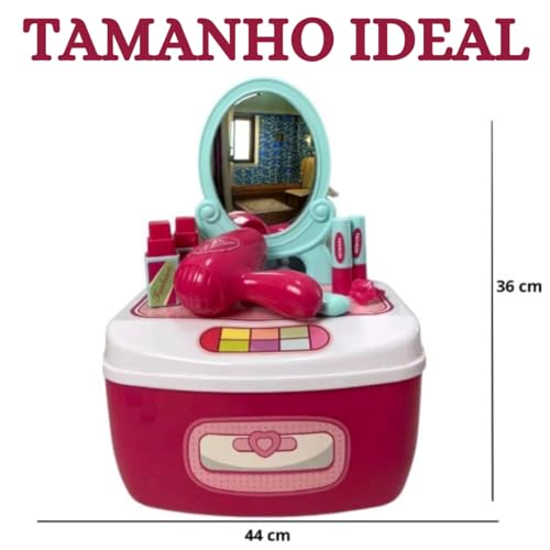 Brinquedo Maleta KIT De BELEZA MAQUIAGEM FAZ DE CONTA Infantil Educativo BEAUTY PARA MENINAS SALÃO D