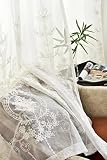 Iuokuby Semi High Grade Europern Style Luxury Embroidered 54 Width Sheer Curtains Home Decor Rod Pocket for Living Room Bedroom Hallway Balcony