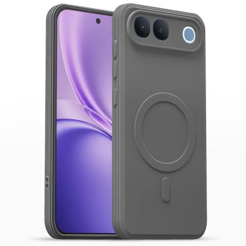 Image of Outlouders Back Cover for Vivo S2 5G | Soft Matte Silicone | Slim Fit | Magnetic-Safe Logo Design (Magnetic-Safe Not Compatible) | Shockproof | Camera Protection Bumper Case (Grey)