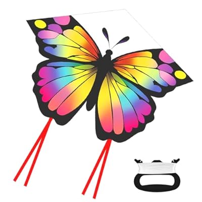 Flintronic Cometas para Niños, Cometa Mariposa Negra Grande con 80m Hilo de Cometa, Fácil de Volar y Montar Cometa, para Playa, Campamento, Viaje, Juegos al Aire Libre (Mariposa Negra) | Ya disponible en tu tienda friki favorita! En mundofriki.es!