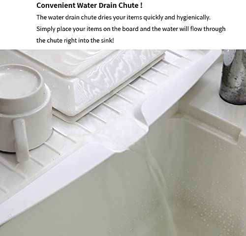Andrsan Kitchen Utility Draining Board, Light Weight, Space Efficient, Water Drain (White) #TOP3
