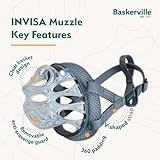 Baskerville INVISA Basket Dog Muzzle - Patented Humane Design with Facial Visibility, Padded Nose Band, Dog can Pant and Drink, Prevents Biting and Scavenging. Muzzle for Large Dogs (Size 6) - Image 4