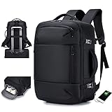 YOODI Mochila de Viaje 45 x 36 x 20 cm, Mochila de Mano Impermeable, Equipaje de Mano Expandible, 17 Pulgadas Mochila de Negocios para Portátil para Hombres y Mujeres, con Enchufe USB