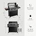 BURNHARD® Gasgrill 6-Brenner, 5x Edelstahlstabbrenner, 3,5 kW, Infrarot-Keramikbrenner, Heckbrenner, Seitenkochfeld, Edelstahlrost, Piezo-Zündung – Fat FRED Deluxe