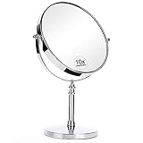 KEDSUM 8-Inch Large Double Sided 1X/10X Magnifying Makeup Mirror, 360 Degree Swivel Vanity Mirror...