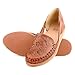 COLORES DE MEXICO MX - Mexican Handmade Genuine Leather Sandals with Floral Design for Women - Model 057 (7) Brown