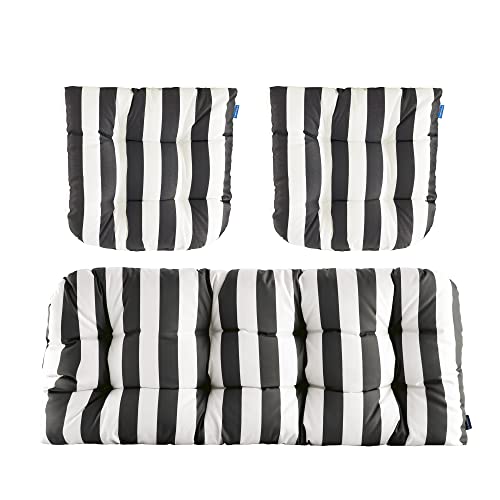 BLISSWALK 44x19x5 3PCS Loveseat Patio Chair Cushion Set All Weather,Floral