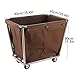 GenSDH Laundry Trolleylarge Stainless Steel Laundry Trolley Cart with Wheels, Laundry Basket Trolley, Heavy Duty Rolling Laundry Cart for Industrial/Home, Removable Liner Bag 150Kg /330L