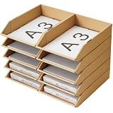 アースダンボール ダンボール製 A3トレー 5段 2セット レタートレー 書類整理 ID0262