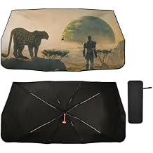 Car Sunshades for Windshield Umbrella Retractable Foldable SUV Alien Planet Auto Sunshield Car Sun Shade Sun Visor Blocks UV Rays