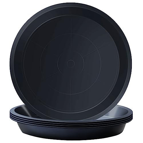 Kunjocy Pack of 5 Black Plant Pot Saucers