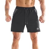ZENWILL Spodenki sportowe do biegania męskie, krótkie siłownię(Czarny,XL)