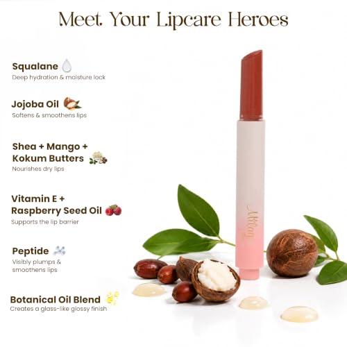 Image of Milagro Beauty Gloss Lip Balm | Hydrating Glossy Lip Glaze Stick | Jojoba Oil & Shea Butter - Non-Sticky Shine, Peptide-Infused Formula (Coffee Tonic)