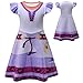 AOVCLKID Girls Asha Princess Costume Birthday Party Dress Halloween Cosplay Outfits(5T,Purple)