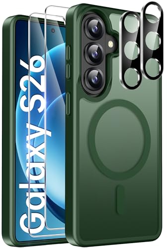 ivencase Magnétique Coque pour Samsung Galaxy S26 5G, Vert foncé