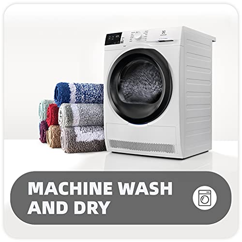 Color G Bathroom Rug Mat, Ultra Soft And Water Absorbent Bath Rug, Bath Carpet, Machine Wash/Dry, For Tub, Shower, And Bath Room (16"X24", Dark Grey And White) #TOP4