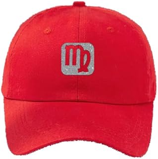 CAP (RED) Silver logo for men and women with sun protection.sports cap with distinctive shapes(Virgo) (126)