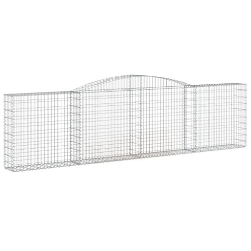 vidaXL Panier de Gabions Arqué Cage à Gabion Mur de Gabion Panier à Pierre Gabion pour Pierre Jardin Patio Extérieur 400x30x100/120 cm Fer Galvanisé
