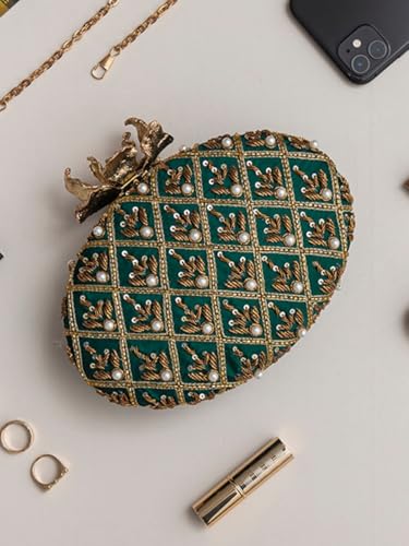 Image of THE TAN CLAN Zafraan Hand Embroidered Clutches for women Purses Luxury Evening Handbags for ladies