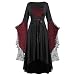 Generisch Hexenkostüm Damen Halloween, Halloween Kleid Damen Langarm Gothic Kostüm Mittelalter Kleidung Vampir Hexenkostüm Vintage Renaissance Hexenkleid für Fasching Karneval Cosplay Party