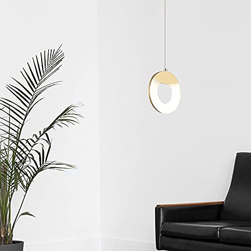 Plafonnage à éclairage pendentif LED or pour chambre à coucher