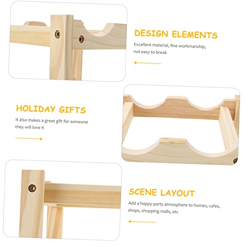 Soporte sencillo de madera para botellas de vino miniatura 3